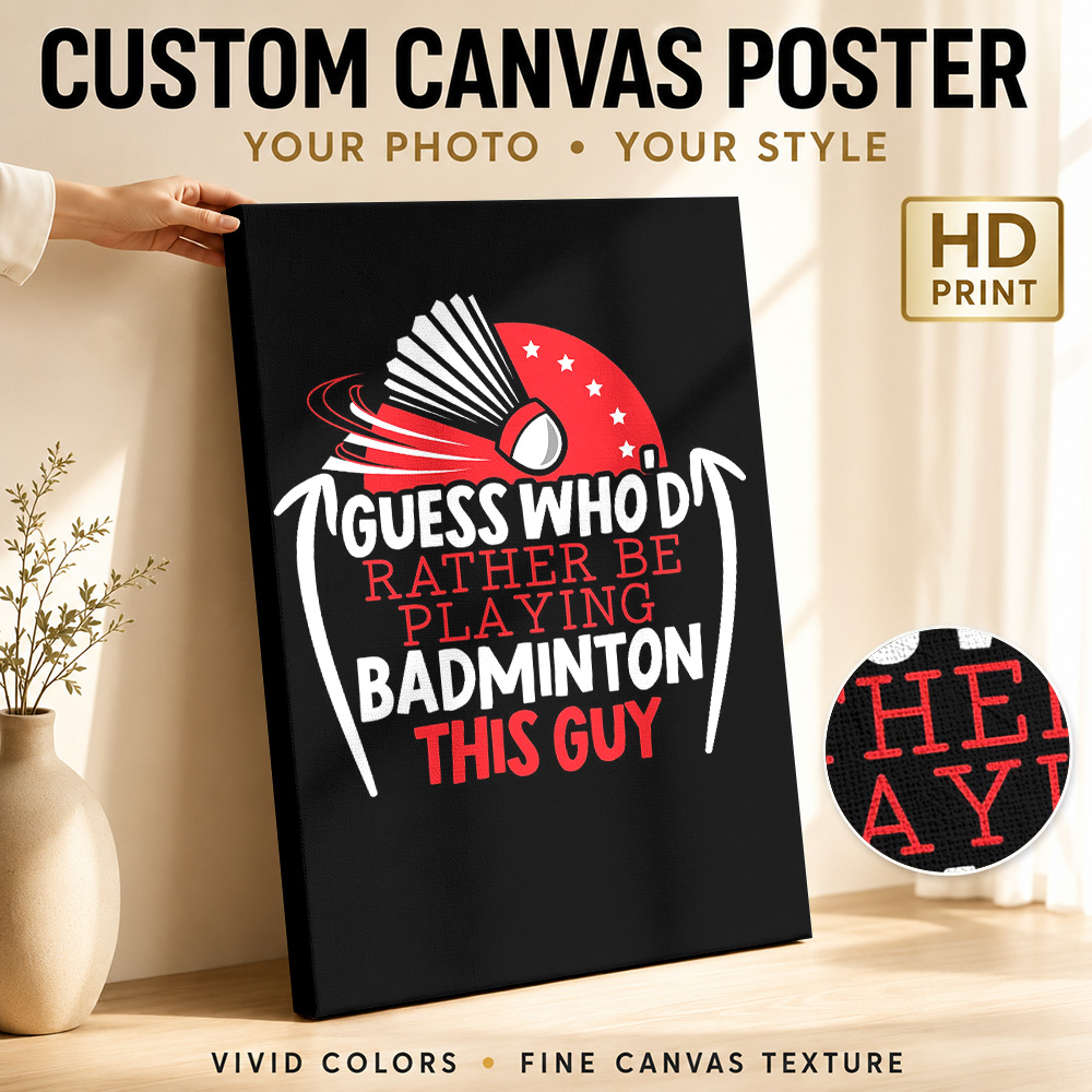 Badminton Poster - Badminton Oyuncusu Kanvas Baskı Posteri Kişiselleştirilmiş