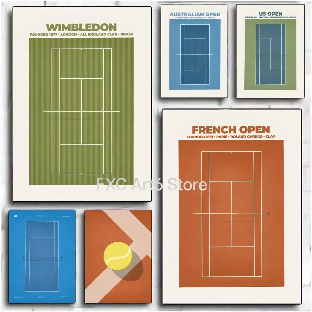 Badminton Poster - Çerçevesiz Grand Slam Tenis Resim Kaligrafi