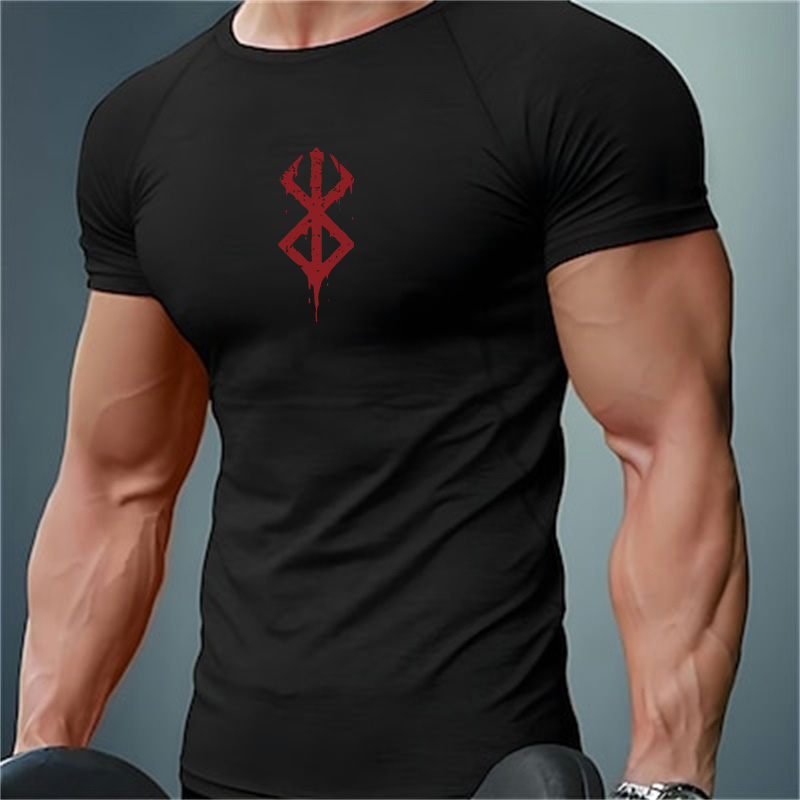 T Shirt Dry Fit - Erkek Baskılı Kompresyon Tişörtleri Yazlık Kısa